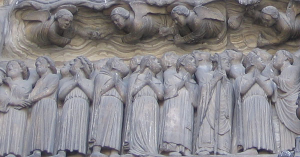 3 - Il corteo dei giusti nel portale del Giudizio della cattedrale di Chartres